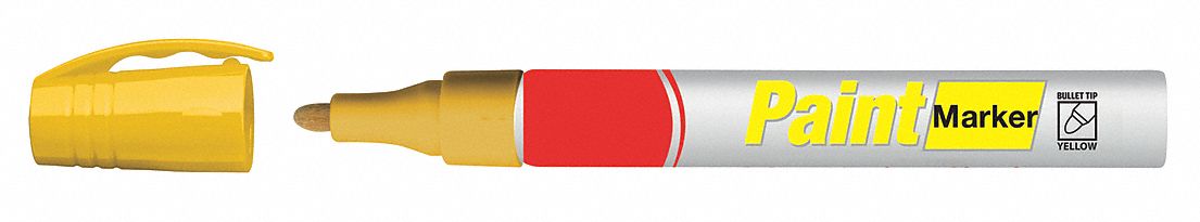 Liquid Paint Marker: 4.4 mm Tip Wd, Acrylic Nib, Yellow, Point