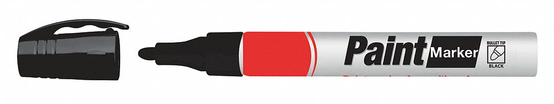 Liquid Paint Marker: 4.4 mm Tip Wd, Acrylic Nib, Black, Point