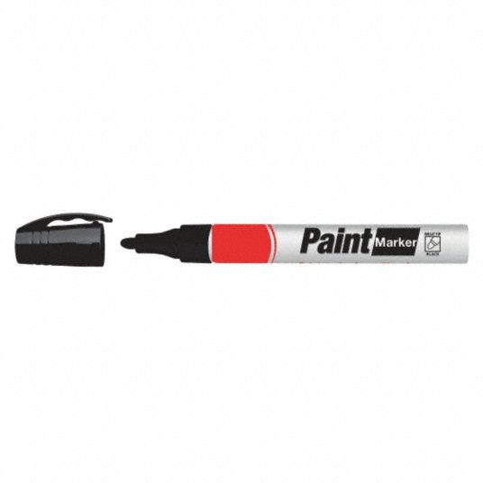 Zoro Select 19N841 Paint Marker Medium Tip, Black