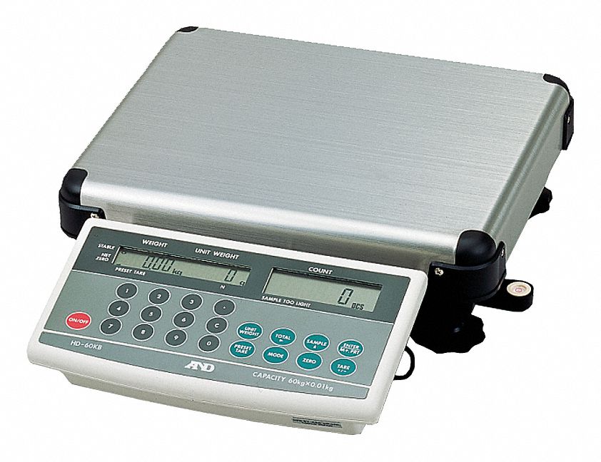 Compact Bench Scale: 120 lb, 0.02 lb, 11 3/4 in Weighing Surface Dp, Digital