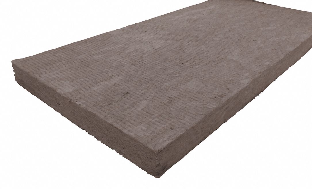 HIGH TEMPERATURE INSULATION: BOARD, MINERAL WOOL, 1 IN THICK, 24 IN W, 4 FT L, GREEN, 4 R-VALUE