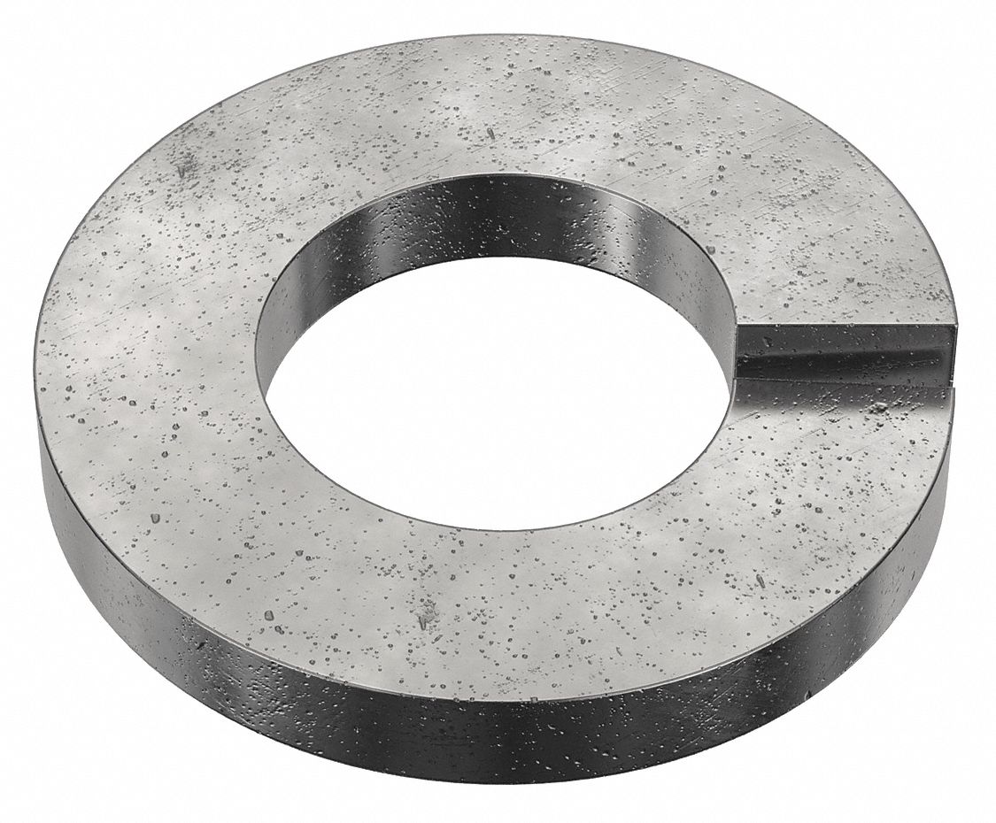 Split Lock Washer: Case Hardened, Black Oxide, Steel, #3 Screw Sz, 7/64 in Max. Inside Dia, 100 PK