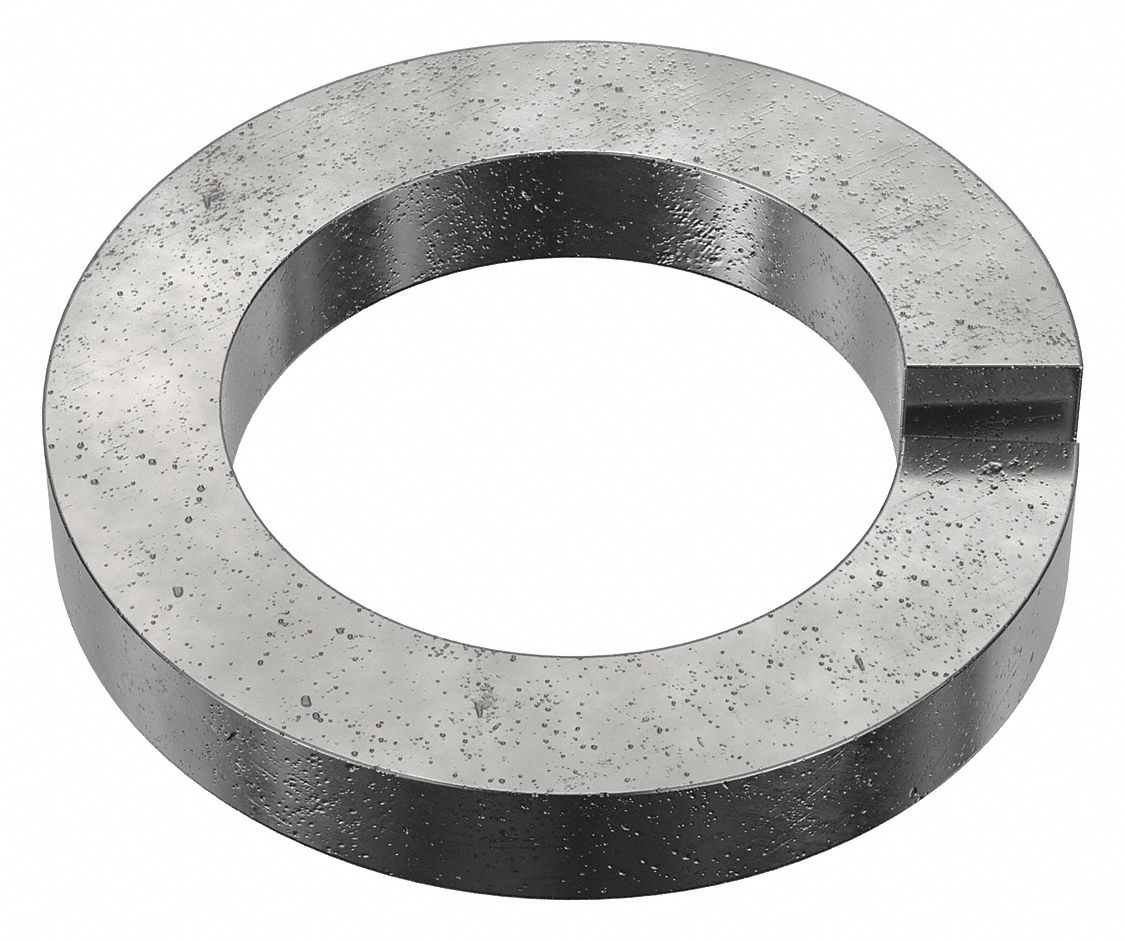 Split Lock Washer: Case Hardened, Black Oxide, Steel, 1 3/4 in Screw Sz, 25/64 in Max Thick, 5 PK