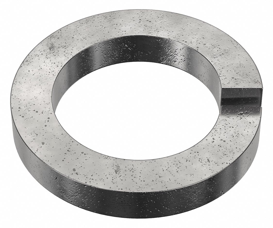 Split Lock Washer: Case Hardened, Black Oxide, Steel, 1 7/8 in Screw Sz, 27/64 in Max Thick, 5 PK