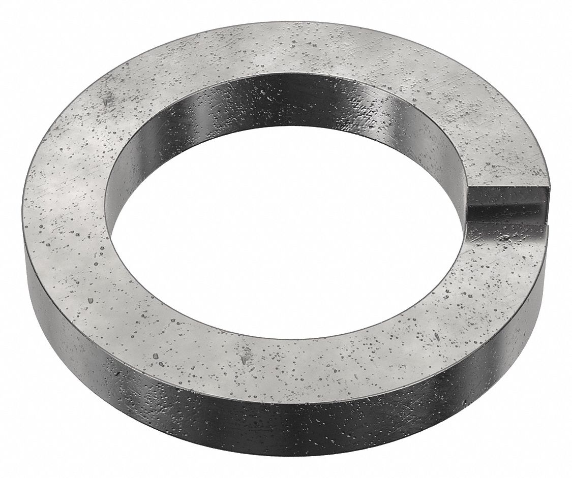 Split Lock Washer: Case Hardened, Black Oxide, Steel, 2 in Screw Sz, 2 1/32 in Max. Inside Dia, 5 PK
