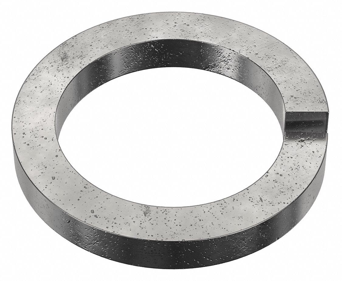 Split Lock Washer: Case Hardened, Black Oxide, Steel, 2 1/2 in Screw Sz, 7/16 in Max Thick, 5 PK