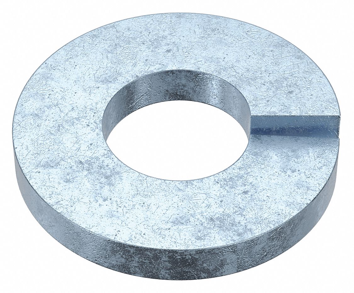 Extra Duty Split Lock Washer: Case Hardened, Zinc Plated, Steel, #4 Screw Sz, Case Hardened, 100 PK