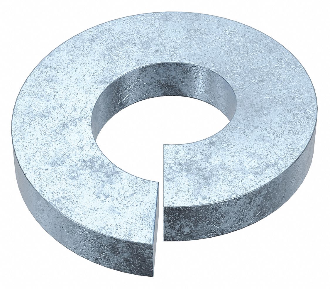 Extra Duty Split Lock Washer: Case Hardened, Zinc Plated, Steel, 1/4 in Screw Sz, 100 PK