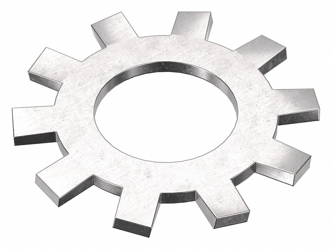External Tooth Lock Washer: 316, Stainless Steel, #4 Screw Sz, 1/8 in Max. Inside Dia, 316, 50 PK