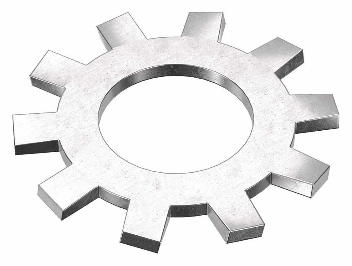 External Tooth Lock Washer: 316, Stainless Steel, #5 Screw Sz, 9/64 in Max. Inside Dia, 316, 50 PK