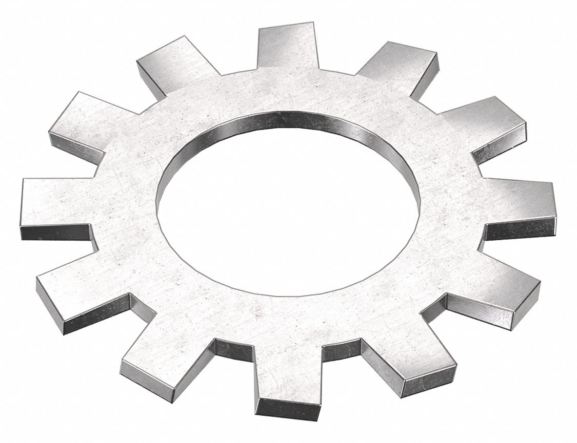 External Tooth Lock Washer: 316, Stainless Steel, #10 Screw Sz, 13/64 in Max. Inside Dia, 316, 50 PK
