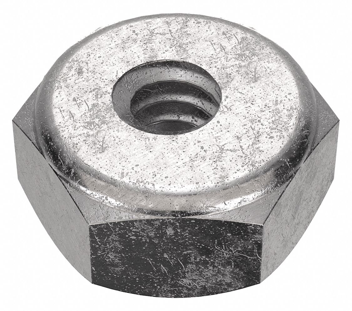 Lock Nut: Nylon Insert, Jam Hex, #4-40 Thread Size, Stainless Steel, 18-8, Plain, 50 PK