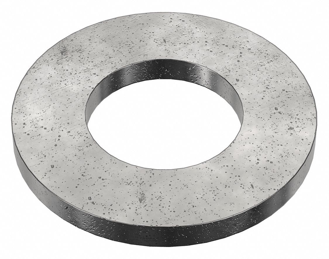 Flat Washer: Case Hardened, Black Oxide, Steel, 1 in Screw Sz, 1.031 in In Dia, 2 in Out Dia, 5 PK