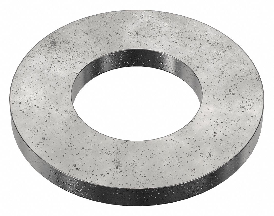 Flat Washer: Case Hardened, Black Oxide, Steel, 1 1/8 in Screw Sz, 1.156 in In Dia, 5 PK