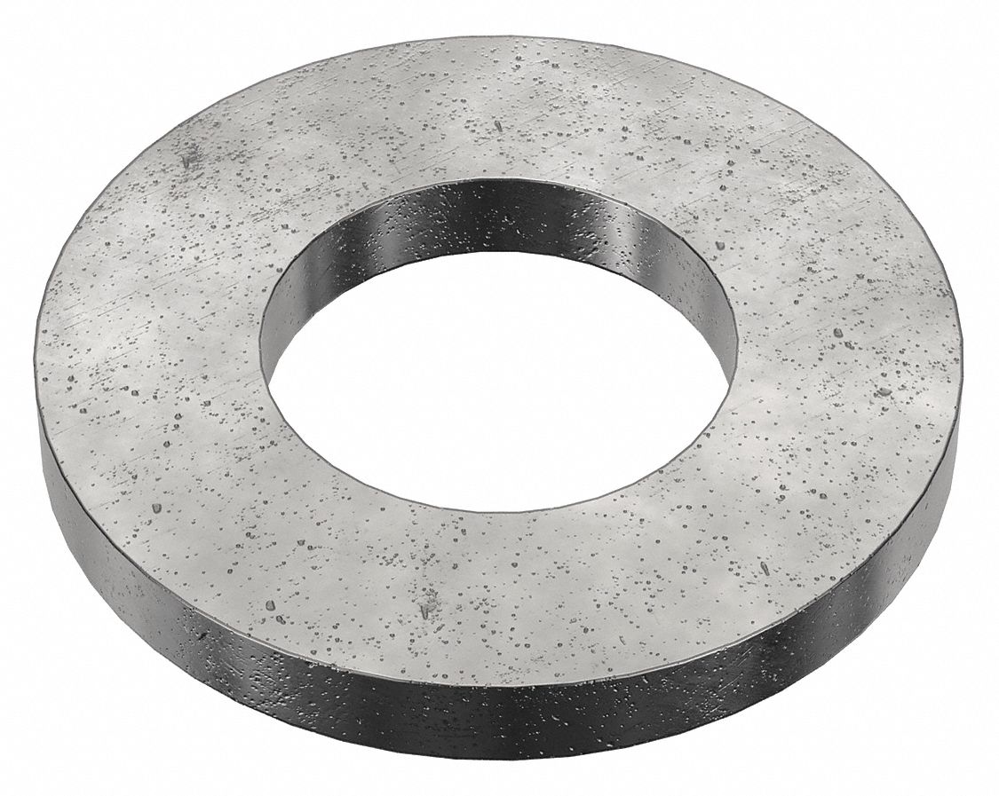 Flat Washer: Case Hardened, Black Oxide, Steel, 1 1/4 in Screw Sz, 1.281 in In Dia, 5 PK