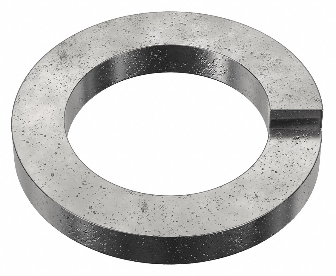 High Collar Split Lock Washer: Case Hardened, Black Oxide, Steel, #4 Screw Sz, Case Hardened, 100 PK