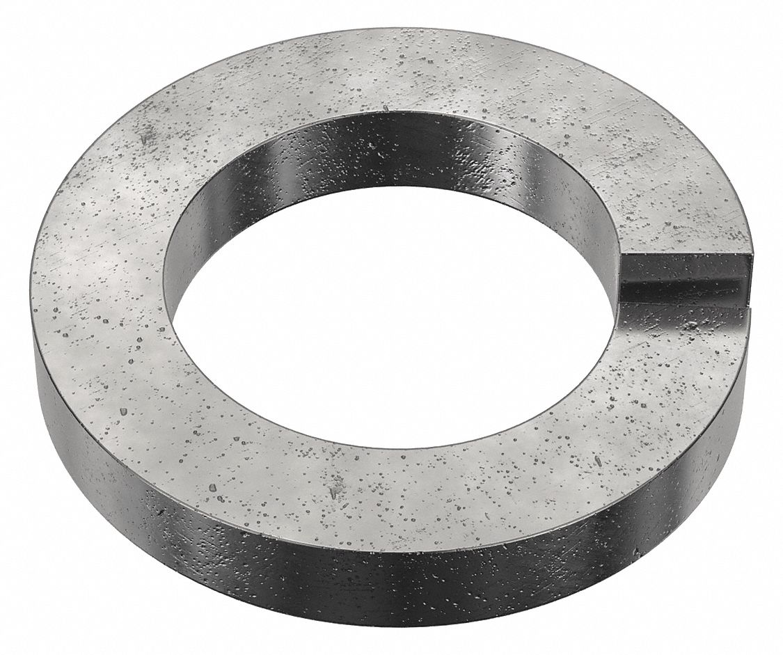 High Collar Split Lock Washer: Case Hardened, Black Oxide, Steel, #5 Screw Sz, Case Hardened, 100 PK