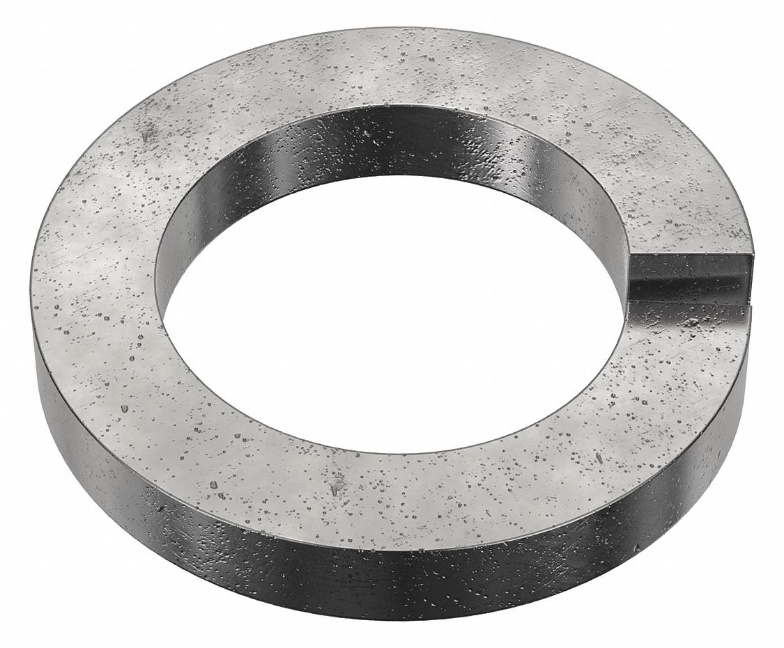 High Collar Split Lock Washer: Case Hardened, Black Oxide, Steel, #6 Screw Sz, Case Hardened, 100 PK