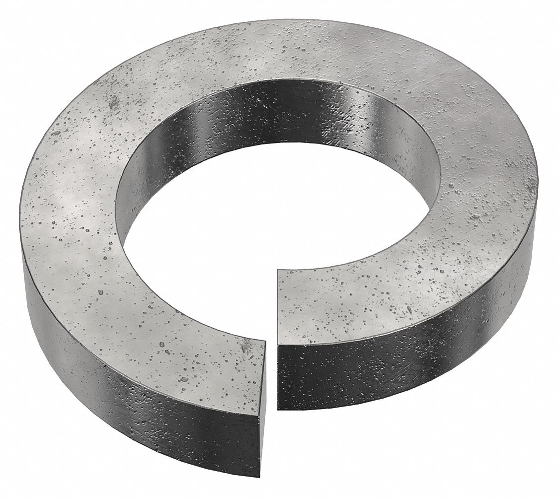 High Collar Split Lock Washer: Case Hardened, Black Oxide, Steel, #8 Screw Sz, Case Hardened, 100 PK