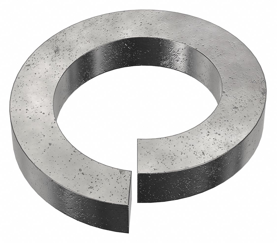 High Collar Split Lock Washer: Case Hardened, Black Oxide, Steel, #10 Screw Sz, 100 PK