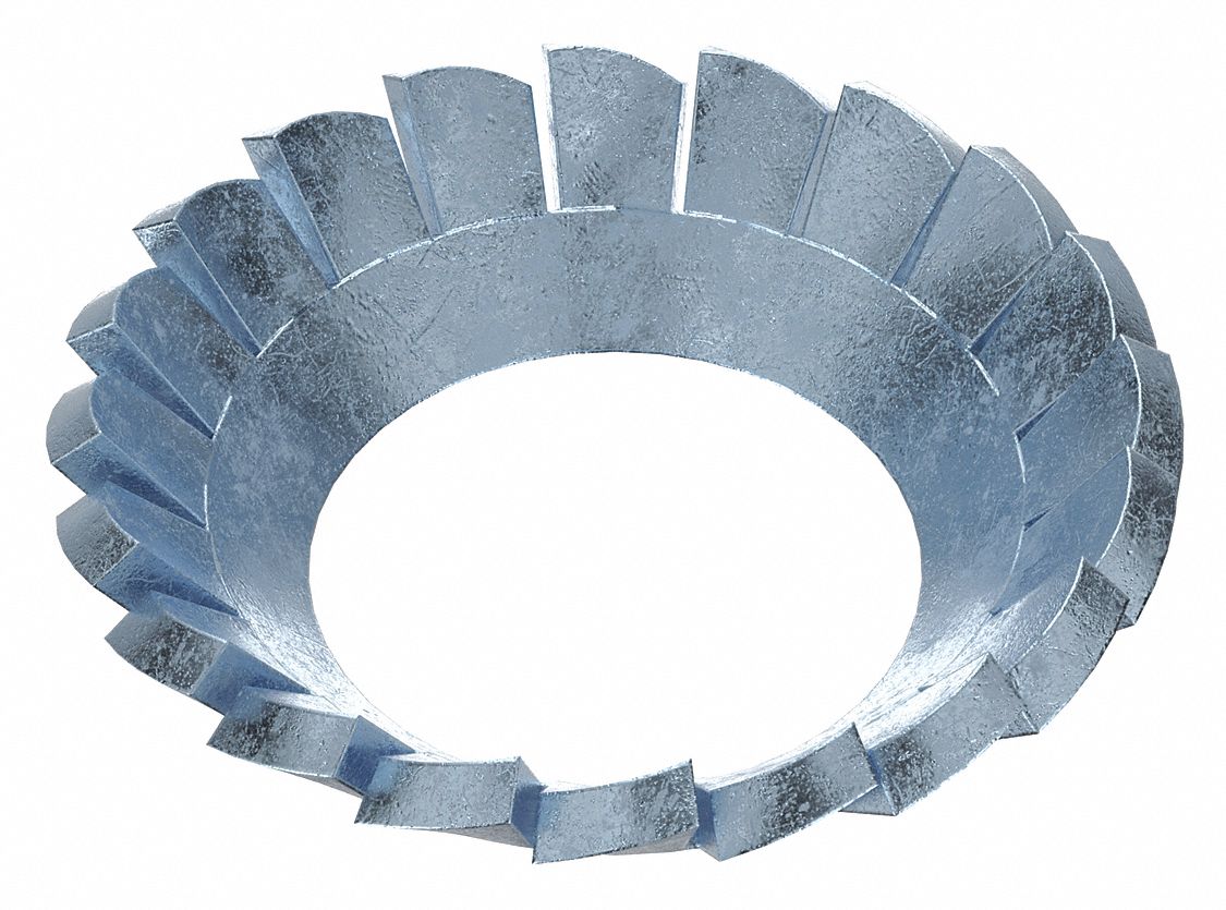 LOCK WASHER, FOR #10 SCREW, COUNTERSUNK EXTERNAL TOOTH LOCK, STEEL, ZINC PLATED, 100 PK