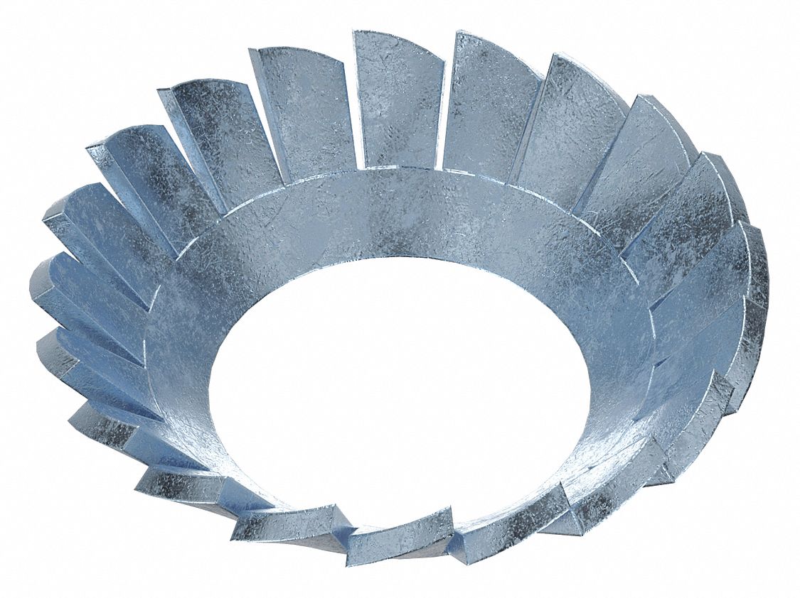 Countersunk Lock Washer: Case Hardened, Zinc Plated, Steel, 5/16 in Screw Sz, Case Hardened, 100 PK