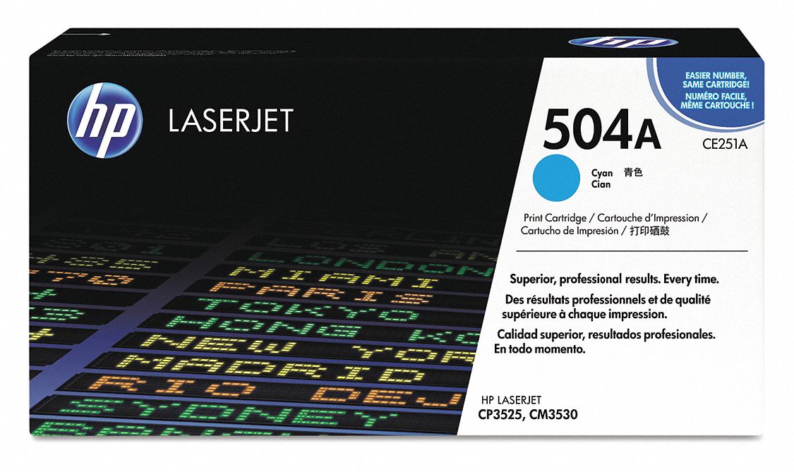 Toner Cartridge: 504A, Cyan, Cyan