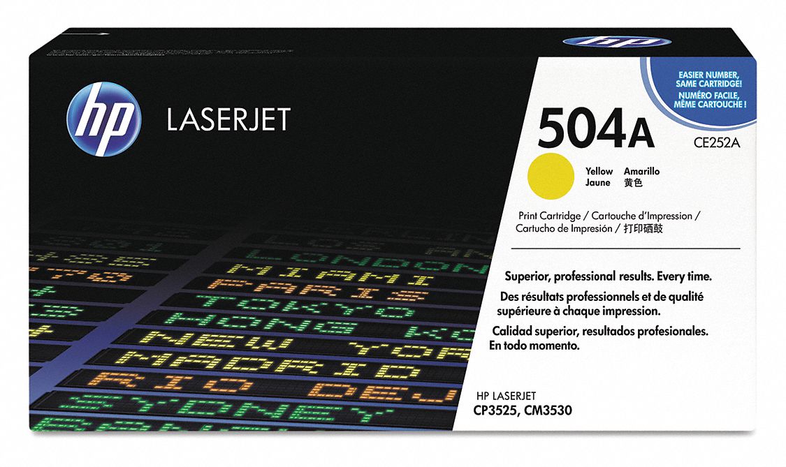 Toner Cartridge: 504A, Yellow, Yellow