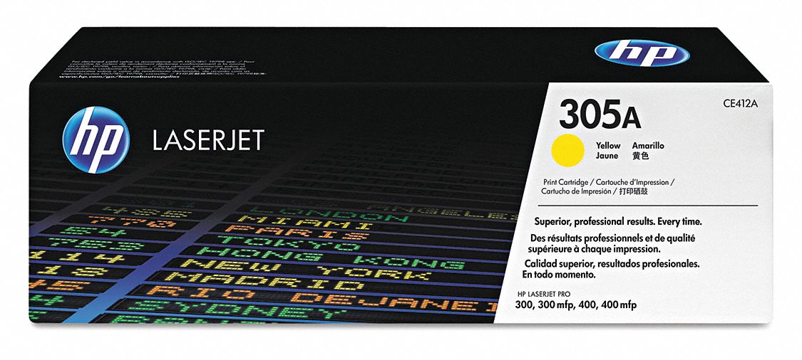 Toner Cartridge: 305A, Yellow, Yellow