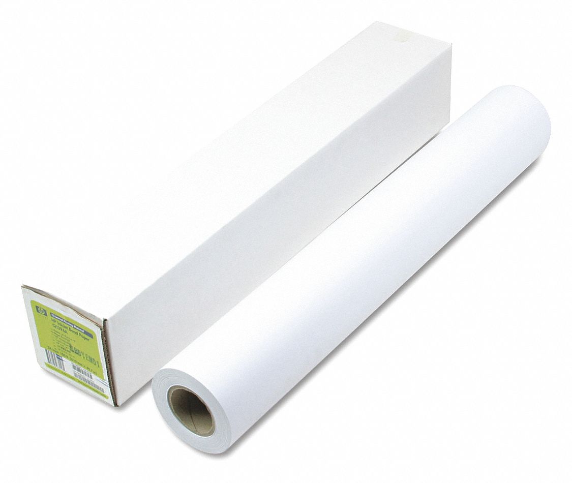 HP Paper Roll, Length 150 ft, Width 24 in, White 19NX38Q1396A Grainger