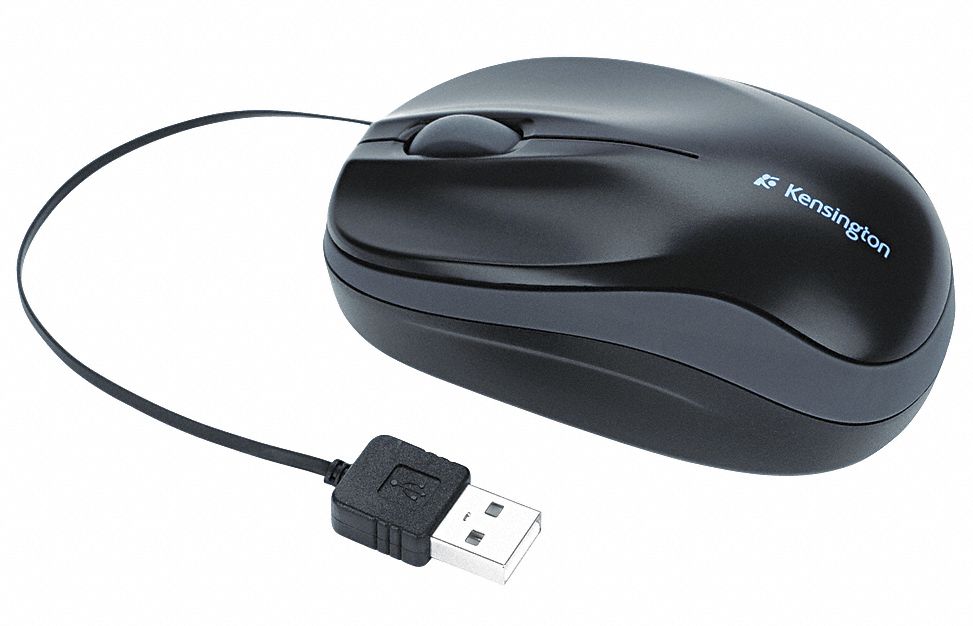 Mouse: Corded, Optical, 3 Buttons, Black, USB