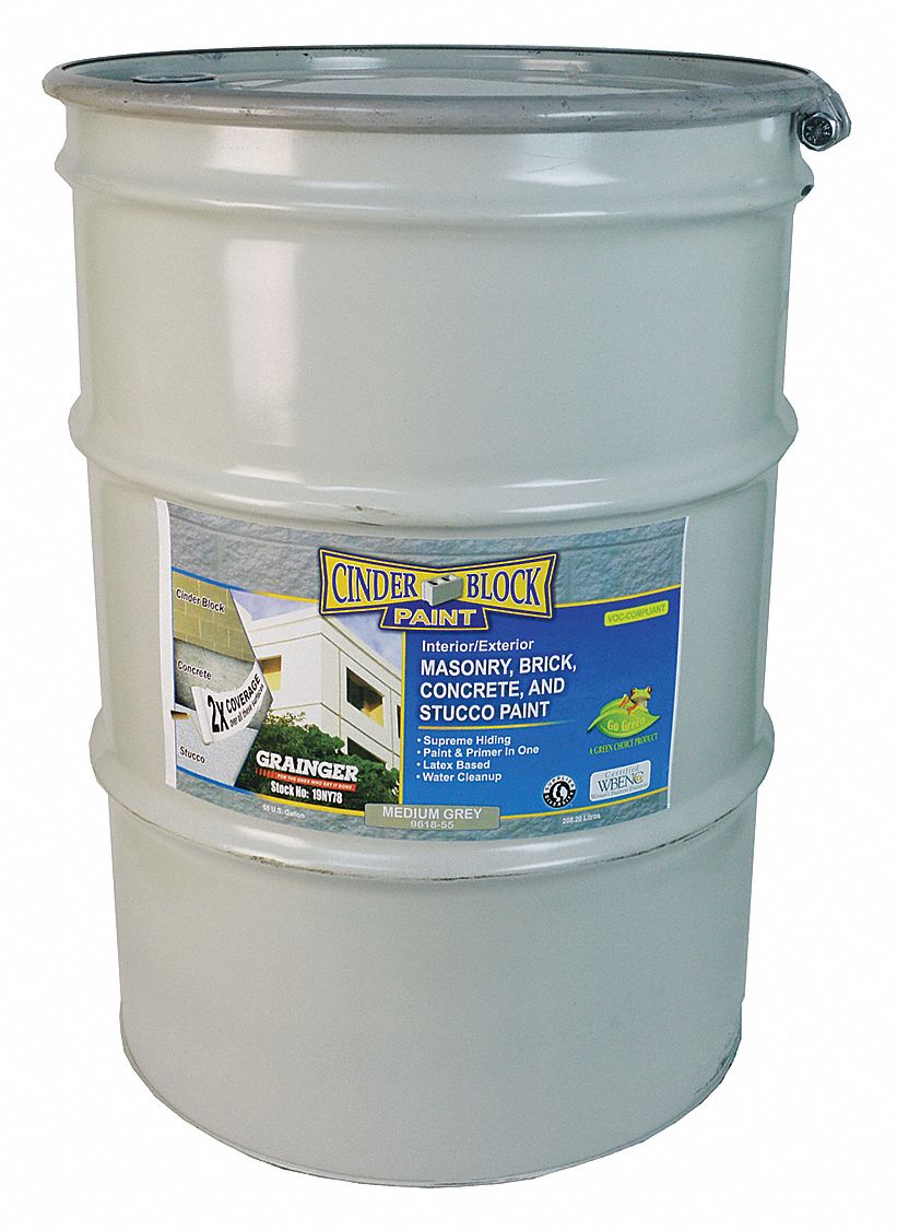 Semi Gloss Exterior Paint Water Base Medium Gray 55 Gal