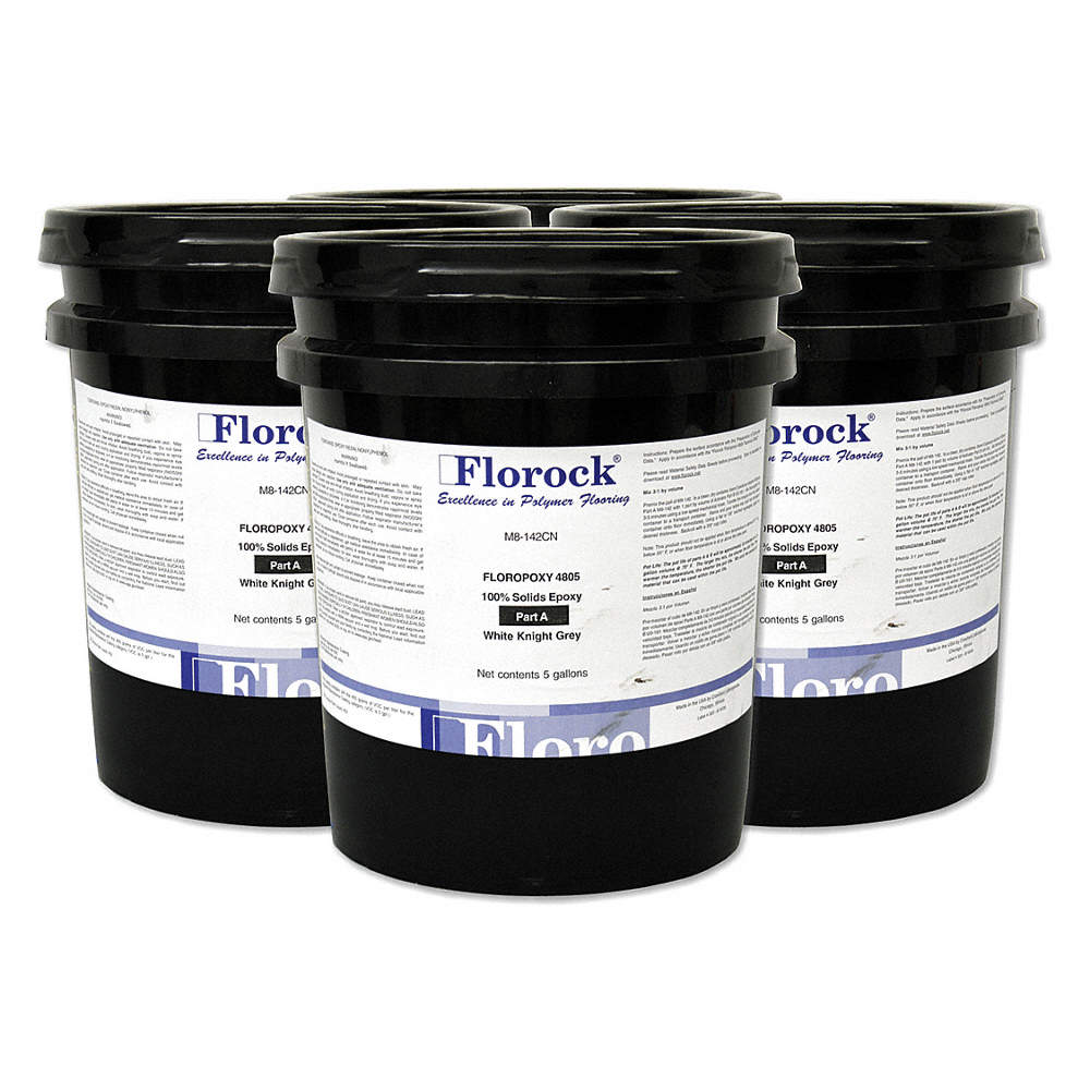 Florock Gloss Epoxy Floor Resin 4805 Kit Gray 20 Gal 19ny94 M