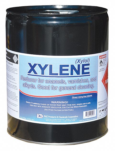 RAE Xylene Paint Thinner Solvent, Clear, 5 gal - 19NZ68|S-01CN - Grainger