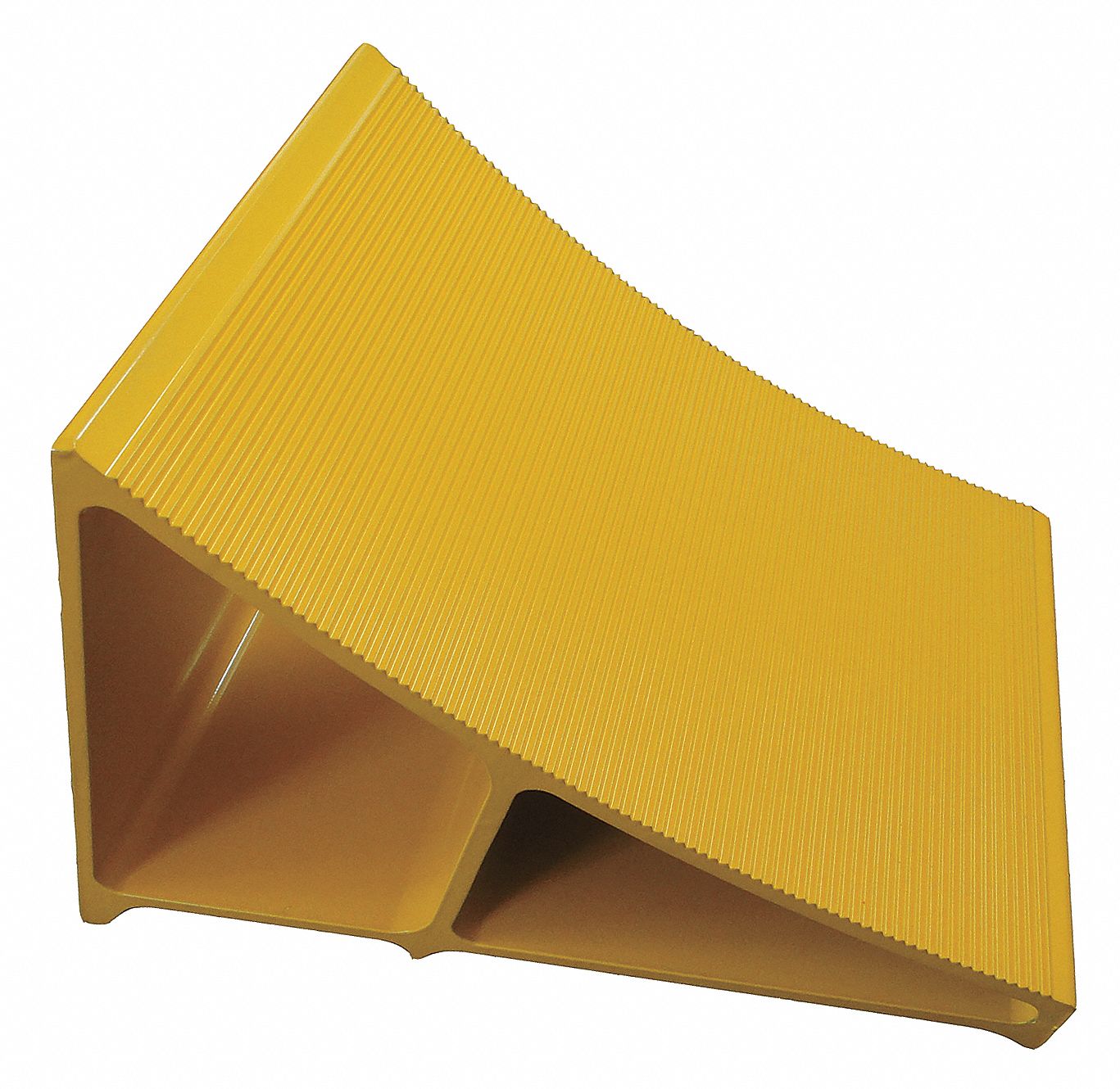 WHEEL CHOCK, ALUMINUM, 7 IN OVERALL L, 11⅝ IN OVERALL W, 8 IN OVERALL H, 1 CHOCK, YELLOW