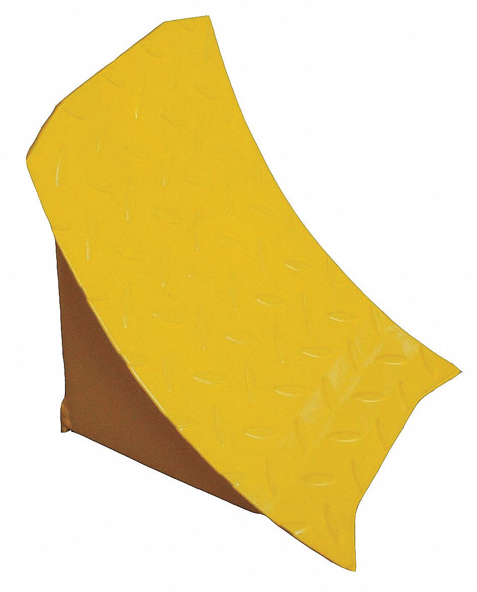 WHEEL CHOCK, STEEL, 7⅝ IN OVERALL L, 9¼ IN OVERALL W, 9 IN OVERALL H, 1 CHOCK, YELLOW