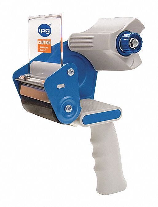 HANDHELD TAPE DISPENSER, HEAVY, FOR 3 IN MAX TAPE W, FOR 3 IN TAPE CORE DIA, PISTOL, PLASTIC/STEEL