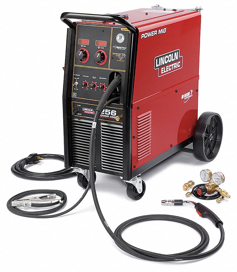 LINCOLN ELECTRIC, Power MIG 256, MIG Pack w/Running Gear, MIG Welder ...