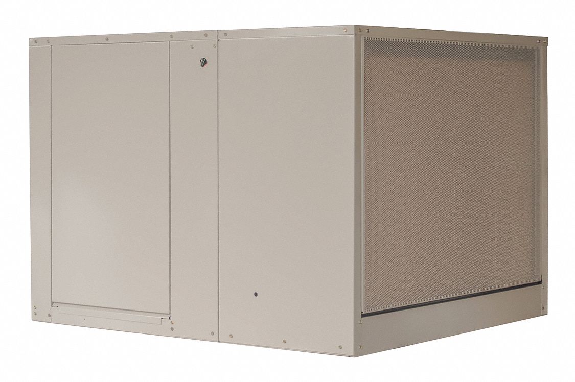 MASTERCOOL Ducted Evaporative Cooler: 2300 sq ft, 7,000 cfm, 12 in Pad  Thick, 1 hp HP, Side