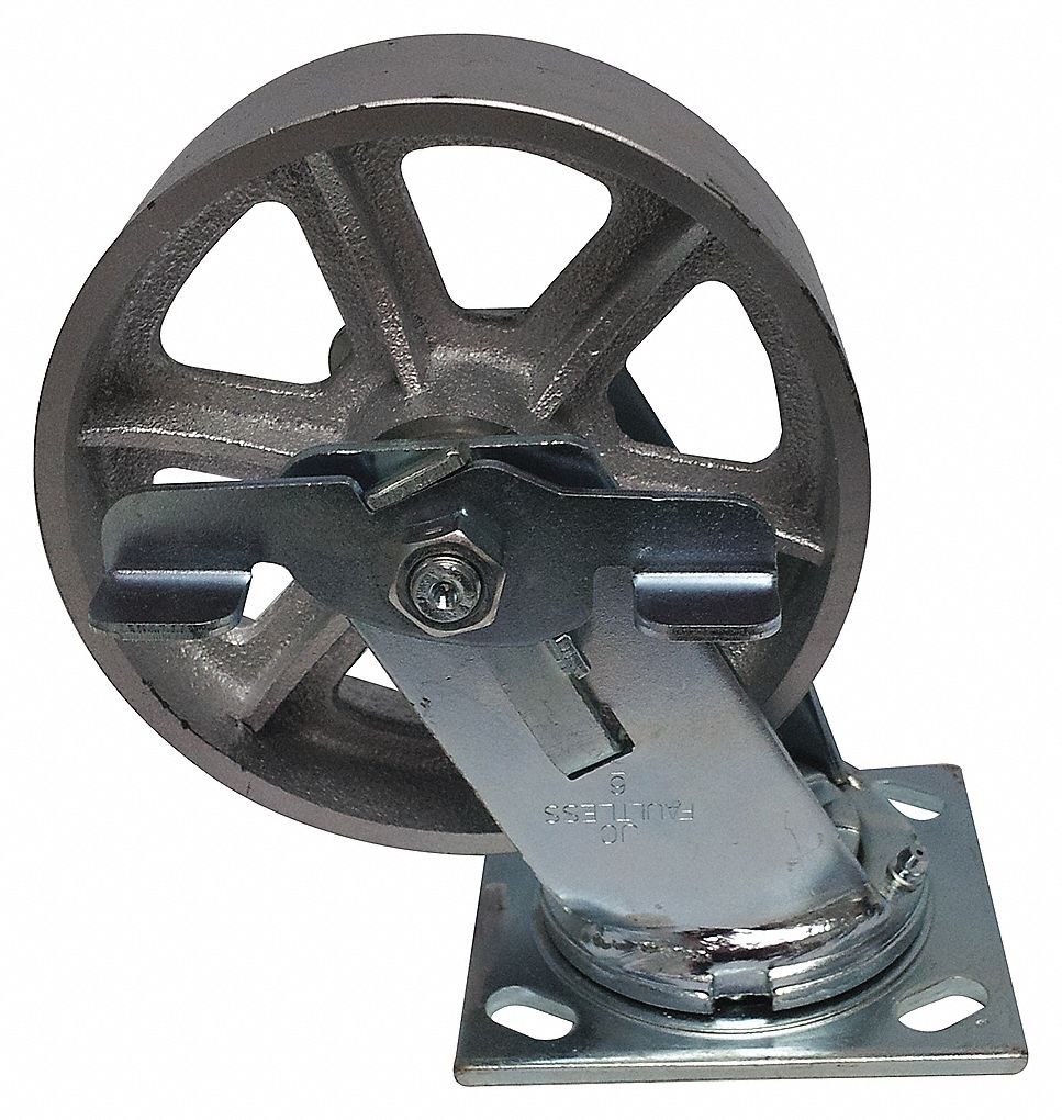 SWIVEL CASTER, 700 LB CAPACITY, ROLLOCK BRAKE, 4 IN WHEEL, STEEL/PE/ZINC