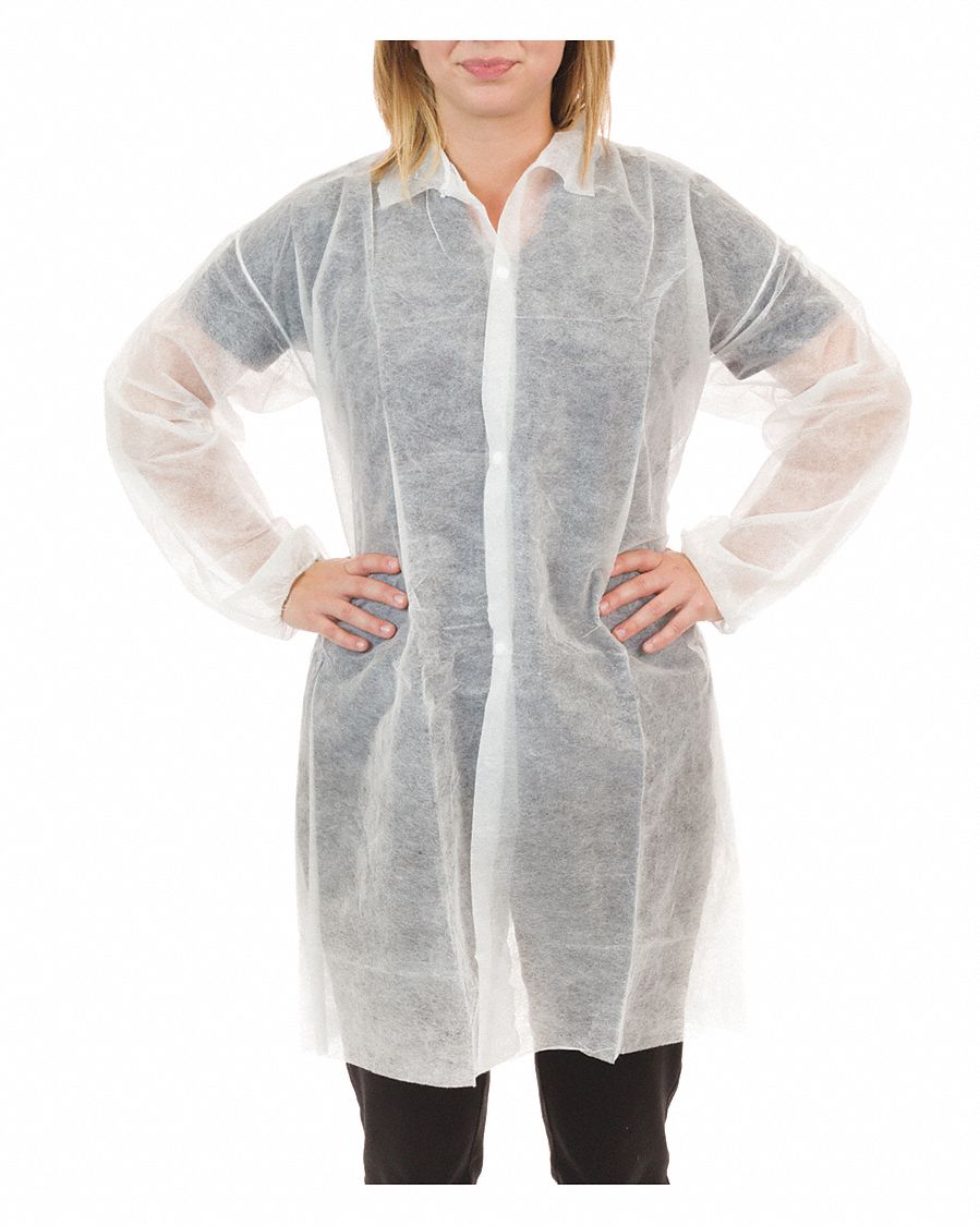 INTERNATIONAL ENVIROGUARD, 0 Pockets, PolyPro Lab Coat No Pockets