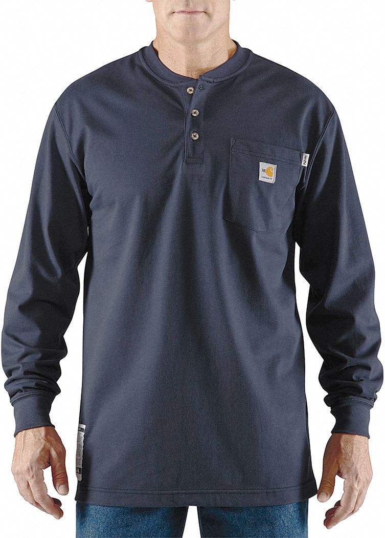 Flame-Resistant Henley Shirt - Grainger