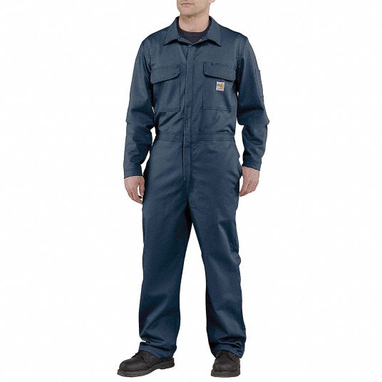 CARHARTT Flame-Resistant Coverall, Dark Navy, Tall - 19RJ13|101017-410 ...