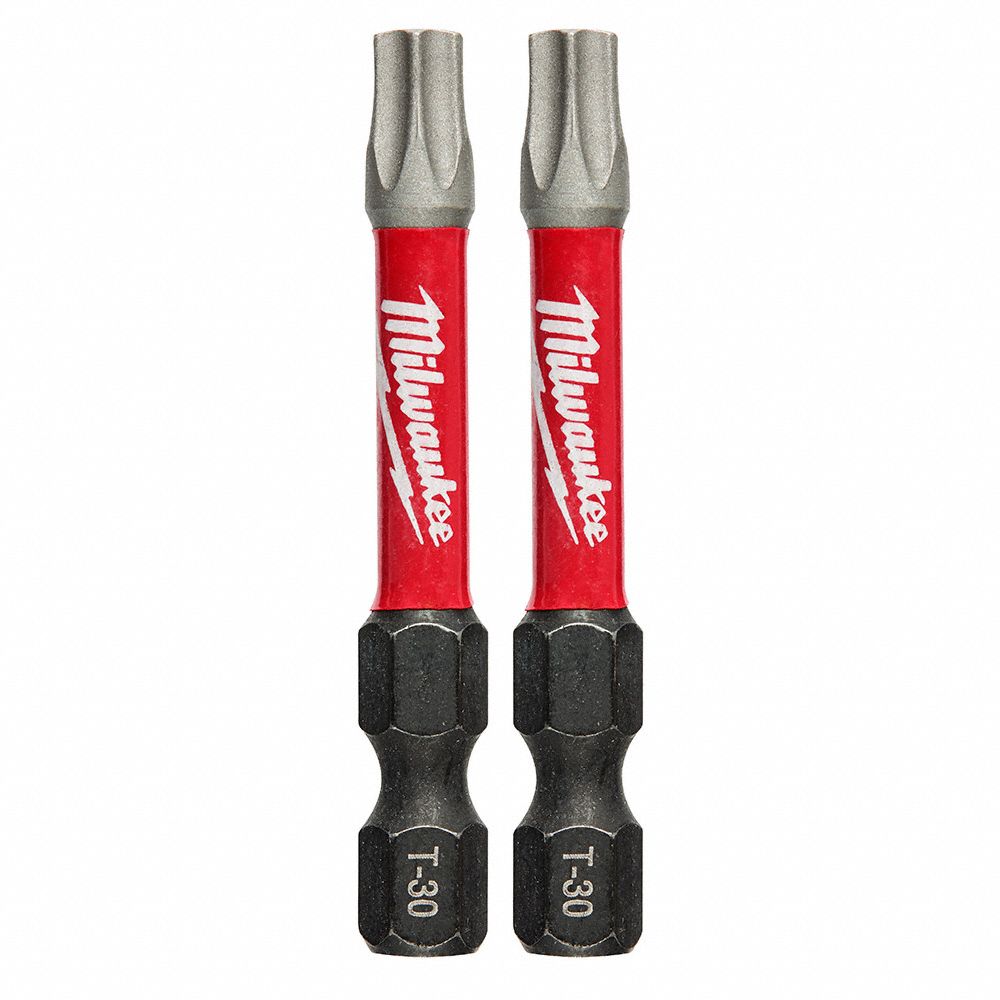 Power Bit: Power Bit, T30 Bit Size, Imperial, Torx® Head, T30 Bit Industry Size, Std, 2 PK