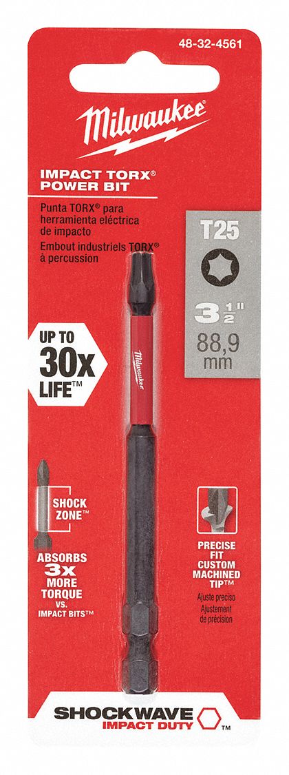 EMBOUT VISSAGE,1/4PO,TORX,T25,3-1/2PO