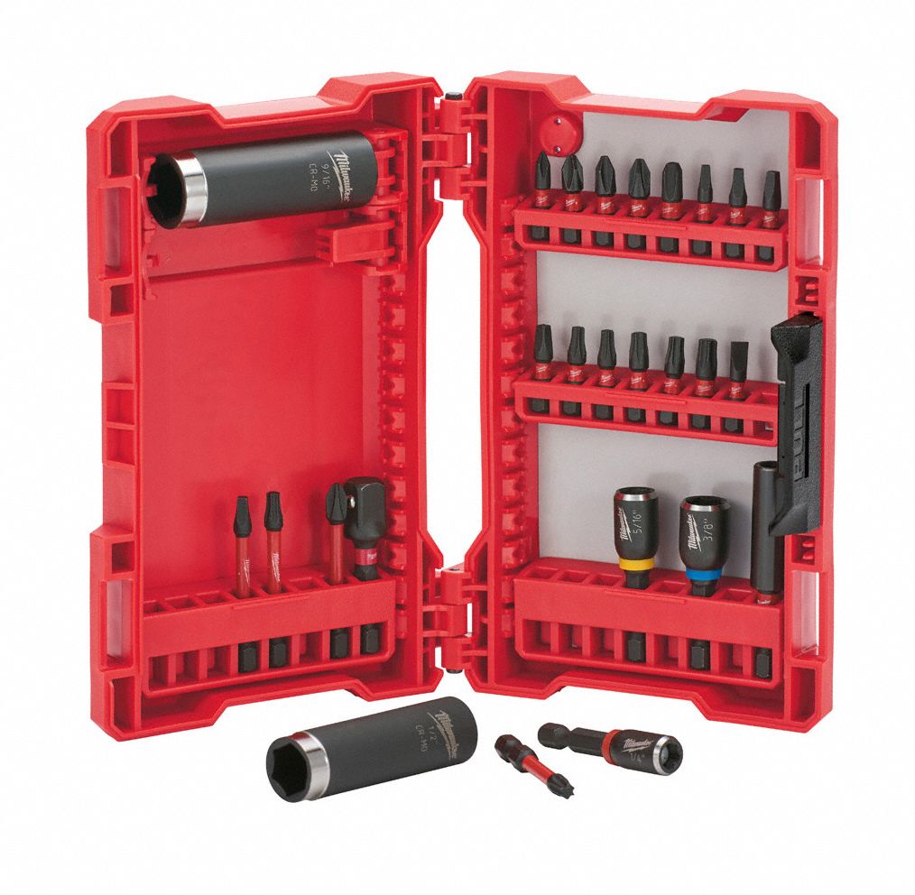 MILWAUKEE 26Piece Screwdriver Bit Set, 1/4 in Hex Shank Size 19RK07