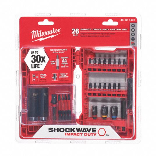 MILWAUKEE 26Piece Screwdriver Bit Set, 1/4 in Hex Shank Size 19RK07