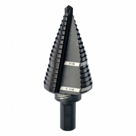 MILWAUKEE ThreeFlat Step Drill Bit, High Speed Steel, 2 Hole Sizes, 1/