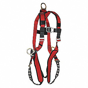 HARNESS, POSITIONING/LADDER CLIMBING TONGUE BUCKLE, 310 LB, SZ XL, STEEL WITH POLYESTER WEBBING
