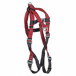 FALL ARREST HARNESS, FRICTION, 310 LB, SZ XL, STEEL WITH POLYESTER WEBBING